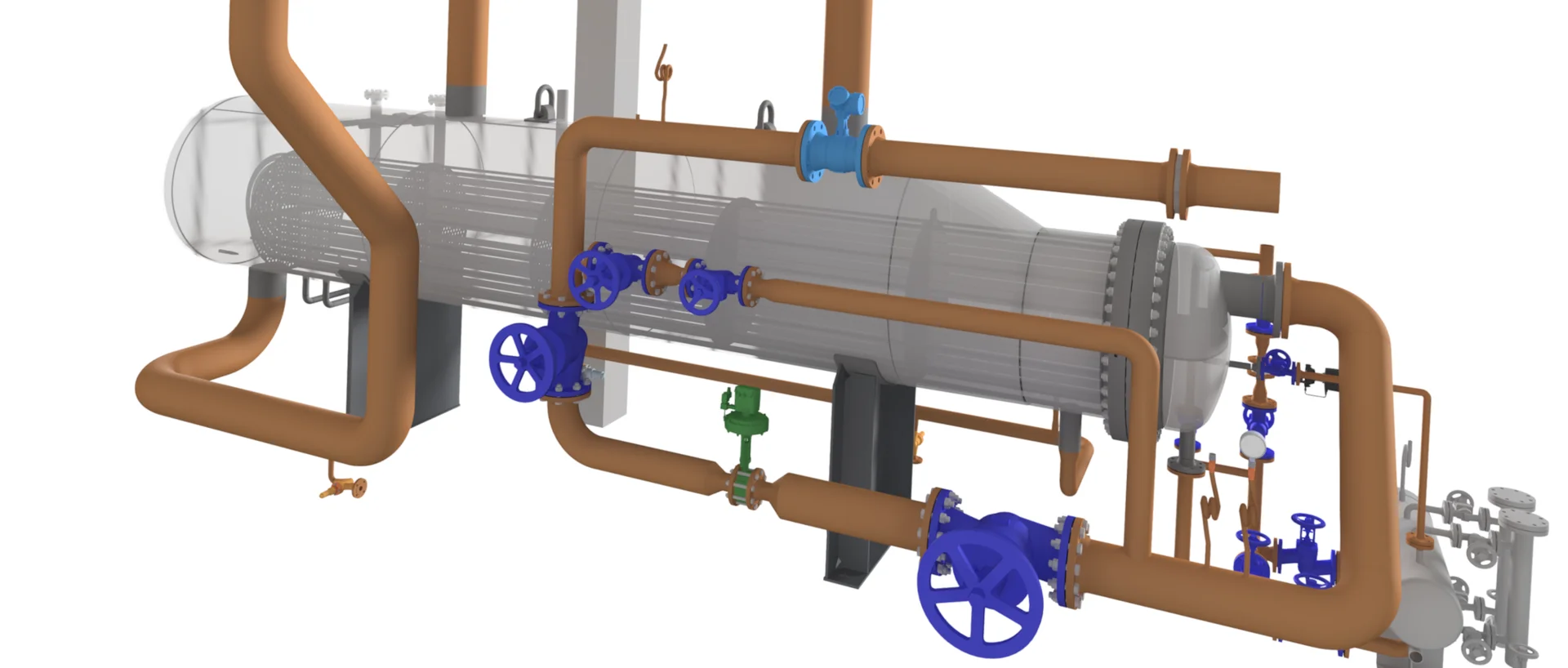 Render of U-bundle tupe and shell heat exchanger     ammonia absorption   ammonia te  ammonia te  ammonia te  ammonia te  